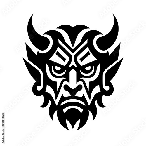 Tribal Style Horned Devil / Demon Mascot