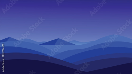 Deep midnight blue and indigo smooth gradient banner for advertising and design projects
