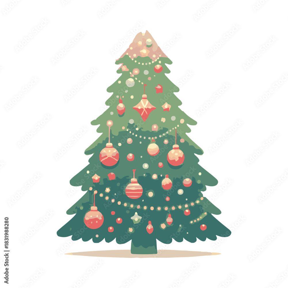 Fototapeta premium Christmas tree illustration design