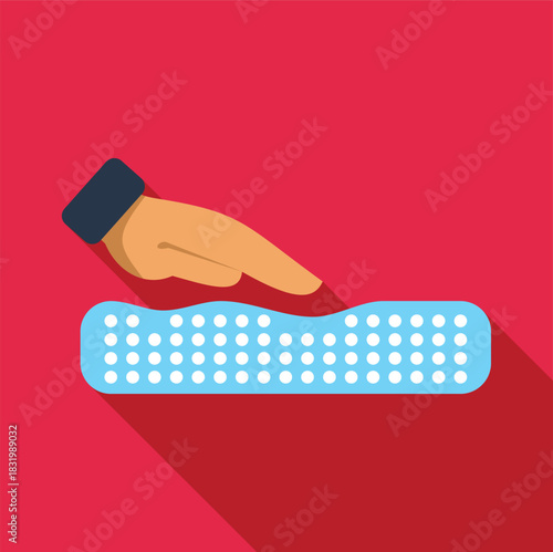 Hand pressing down on memory foam showing comfort and soft material properties