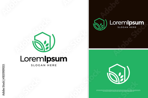 House nature real estate icon logo design template