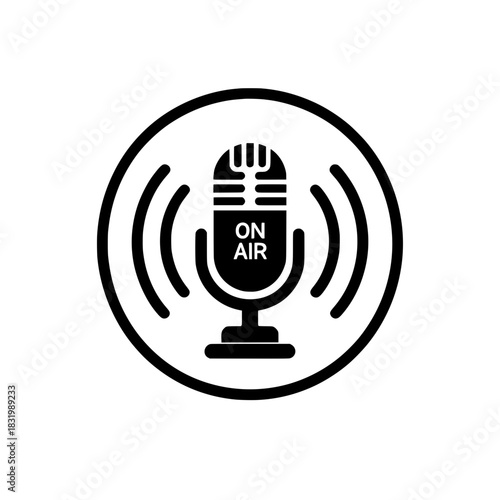 Vintage Studio Microphone ON AIR: Podcast and Live Broadcast