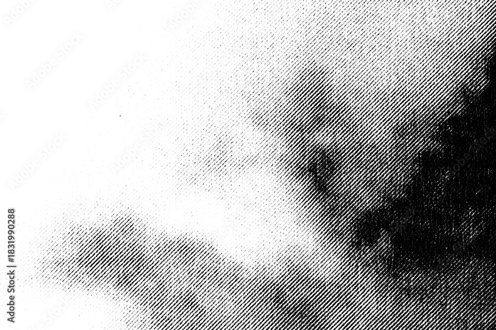 Naklejka premium Macro halftone print forming soft cloud-like shapes that fade from light to dense shadow on a transparent background. Slightly unfocused, it resembles drifting clouds or smoky atmospheric forms.
