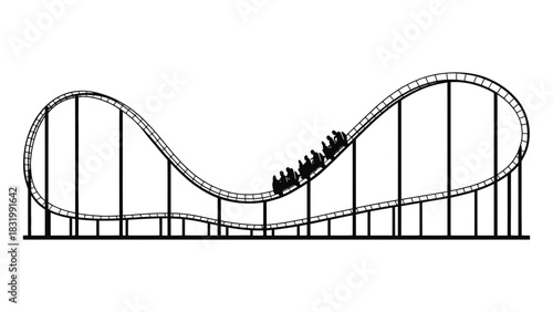 Rollercoaster ride extreme thrill amusement park vector graphic