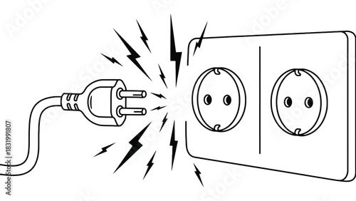 Electrical safety tips avoid hazards plug and socket illustration