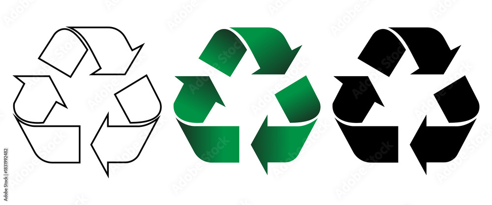 Fototapeta premium Recycling arrows icon collection sustainability graphic PNG