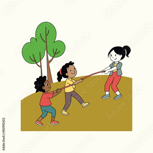 children playing on a beach