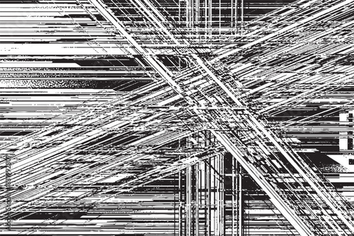Abstract Digital Glitch Noise Texture Background with Overlapping Lines