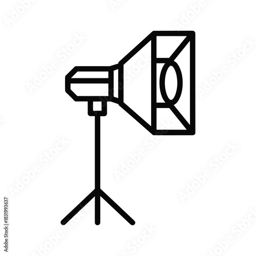 Photography Studio Strobe Light with Softbox Icon