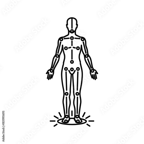 Human Body Motion Capture System Outline Icon
