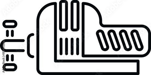 Adjustable pipe wrench tool for repairing and plumbing in a line art style