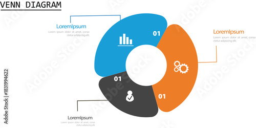 Venn diagram infographic template