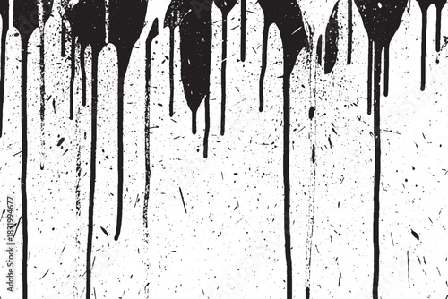 Clean Vertical Black Paint Drips Border with Minimal Splatter