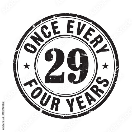 Once every four years stamp design with number 29