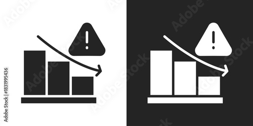 Risk Icon In Black And White Glyph Style