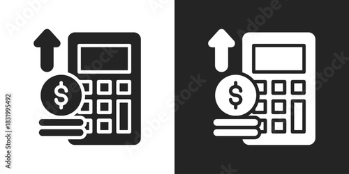 Budgeting Icon In Black And White Glyph Style