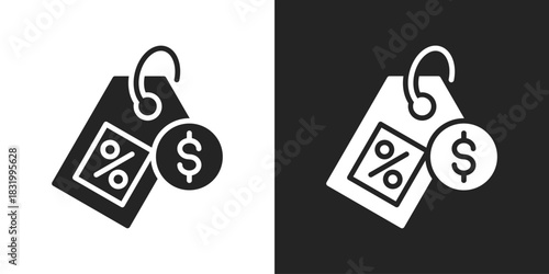 Price Icon In Black And White Glyph Style