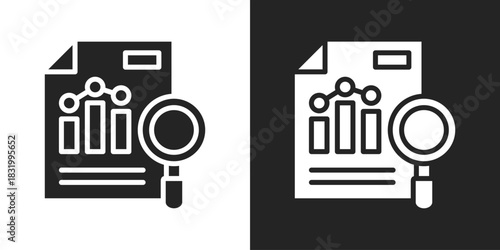 Analysis Icon In Black And White Glyph Style