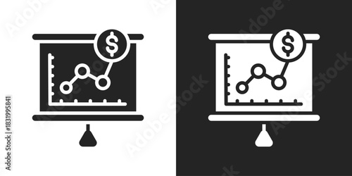 Strategy Icon In Black And White Glyph Style