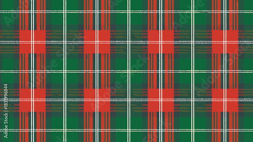 Classic green and red tartan plaid pattern for fabric and design