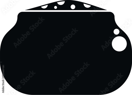 Cauldron silhouette filled with bubbling liquid, representing magic and halloween