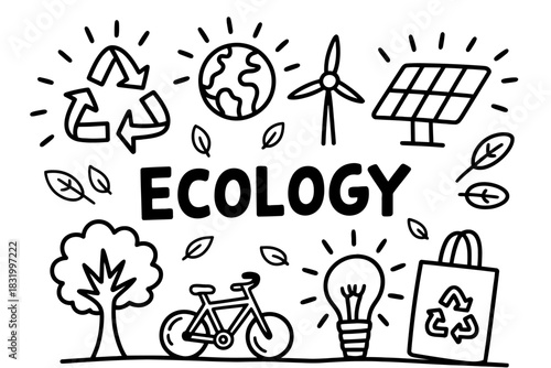 Ecology elements isolated on transparent background