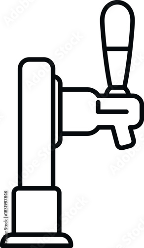Line art icon illustrating a beer tap or drink dispenser against white background