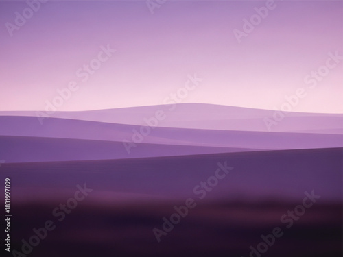 Dusty purple distant landscape with subtle color gradients and clean vector lines