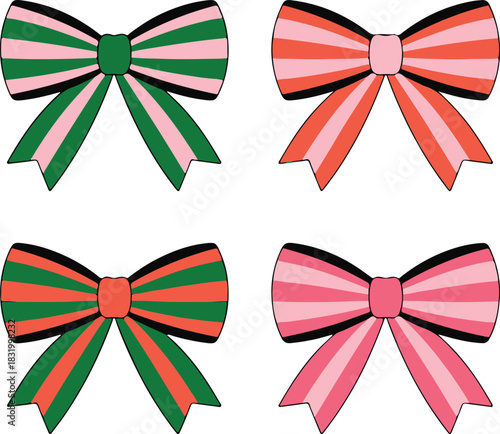 Christmas Bow Clipart Set 