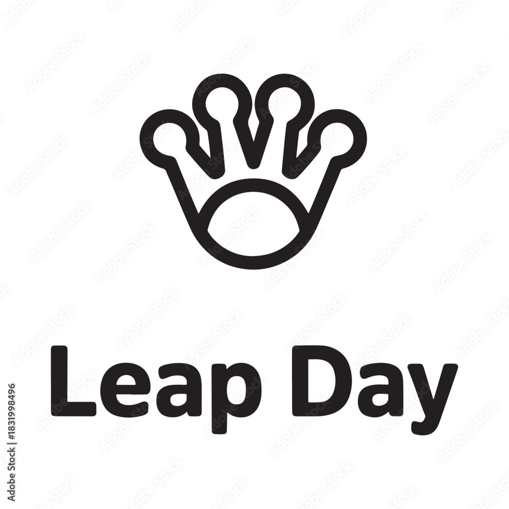 Obraz premium Leap day crown icon and text