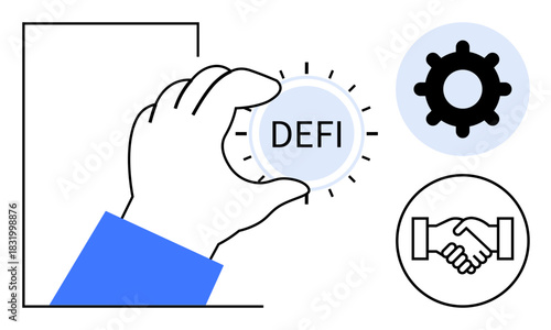 Decentralized finance concept. Decentralized finance innovation shaping the future of transparent financial systems. Decentralized finance enabling blockchain, peer-to-peer networks, and automation