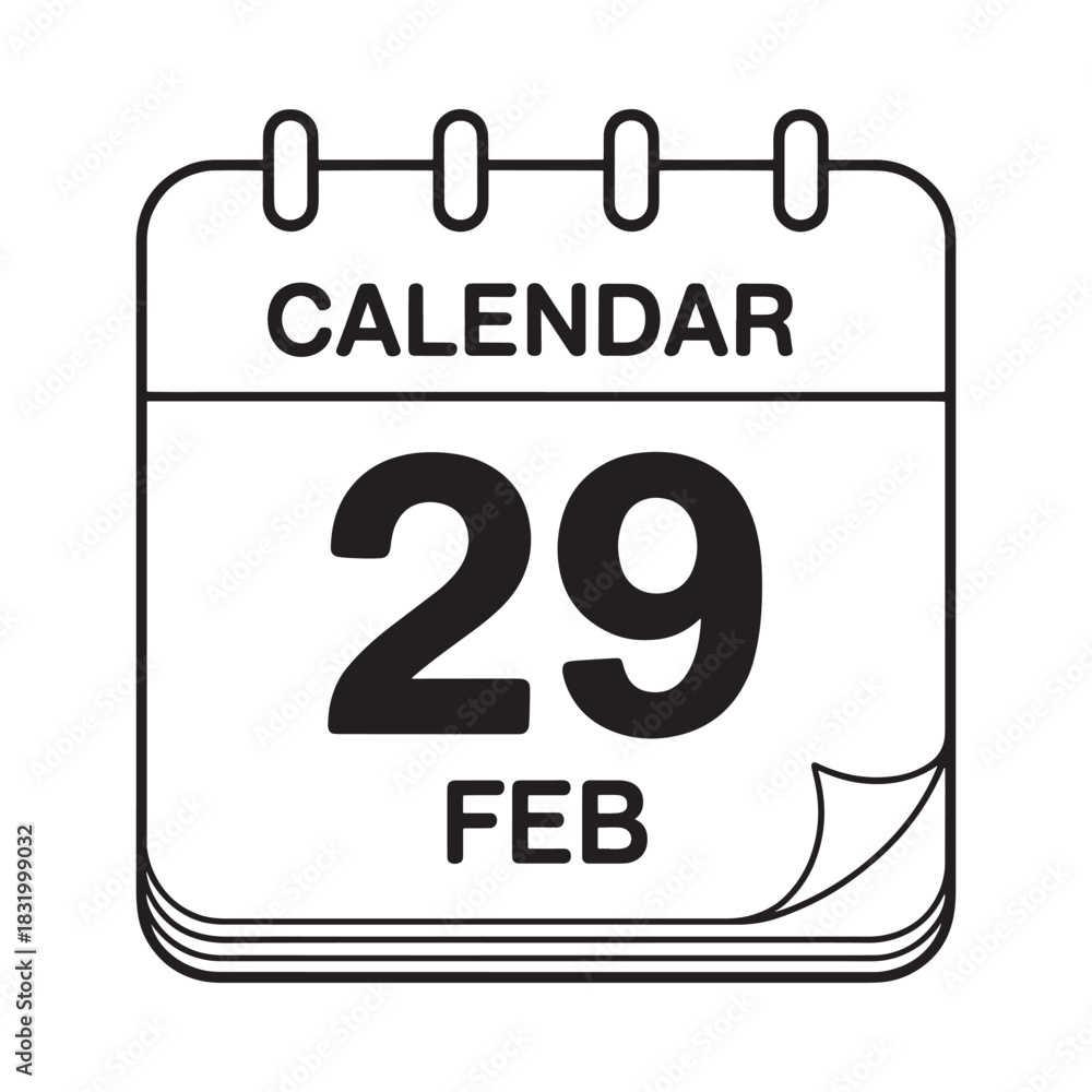 Naklejka premium Leap year calendar page showing february 29