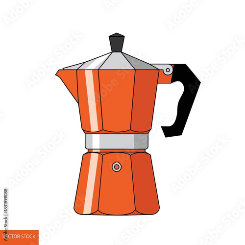 Vibrant rendition of traditional italian moka pot symbol of coffee preparation pleasure