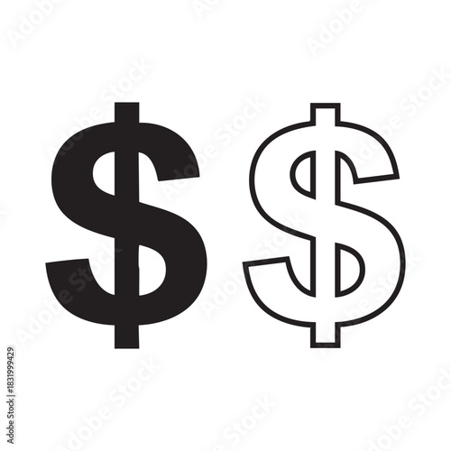 Dollar icon vector art illustration