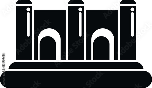 Inflatable bouncy castle icon for kids' entertainment and playground recreation