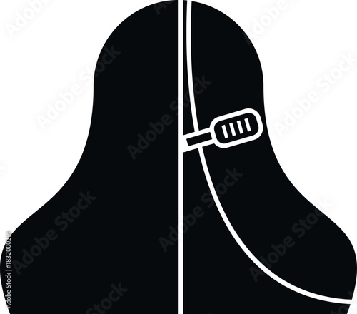 Hair with a hair clip creating an abstract hairstyle concept