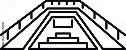 Dog agility ramp for pet training and obstacle courses in line art style