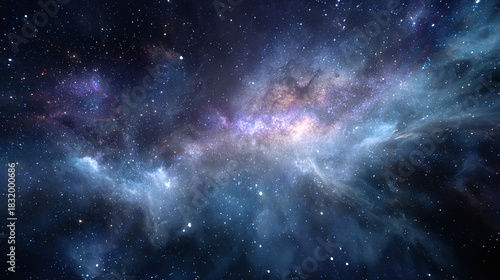 A vibrant depiction of a nebula with stars