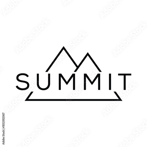 summit logo design, typography text summit graphic icon, mountain summit hill rock symbol icon vector
