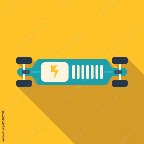 Electric longboard representing modern urban transportation and green energy
