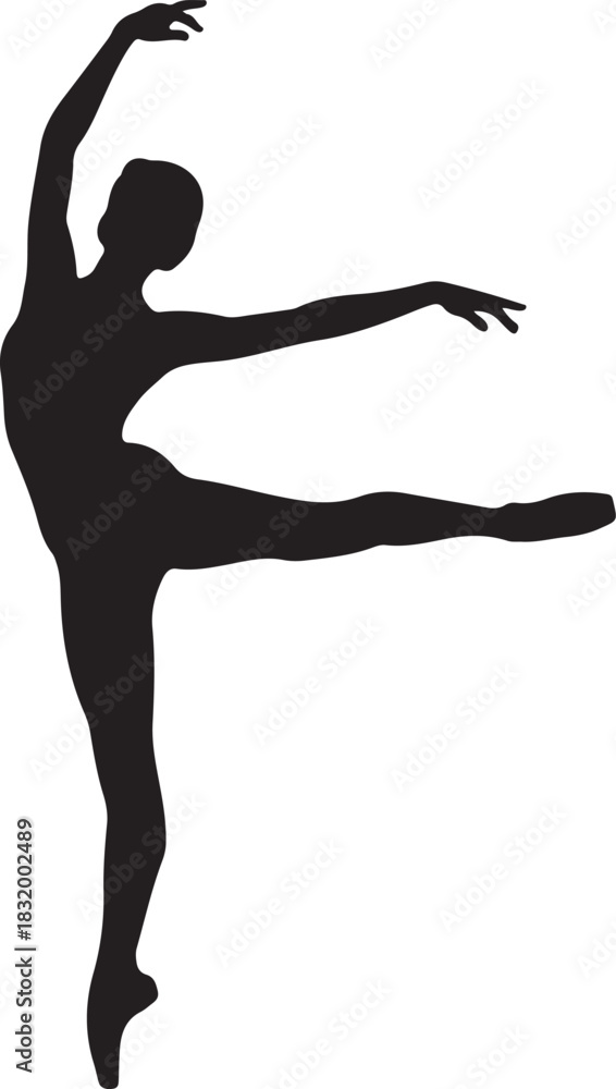Fototapeta premium Elegant ballerina silhouette performing a graceful dance pose vector
