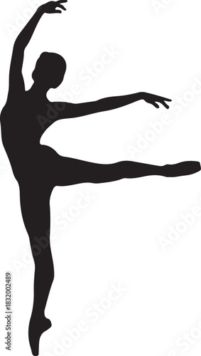 Elegant ballerina silhouette performing a graceful dance pose vector