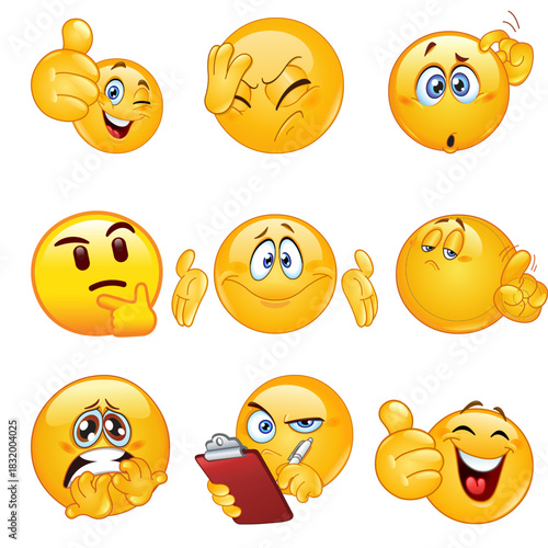 Collection of Diverse Emoji Expressions