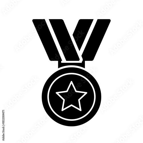 Emblem of victory a silhouette of a medal with a star, marking achievement and recognition