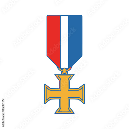 Patriotic valor cross pendant symbolizing honor and achievement through dedicated service
