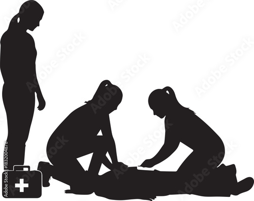 Diverse volunteers demonstrate cpr lifesaving skills on international volunteer day