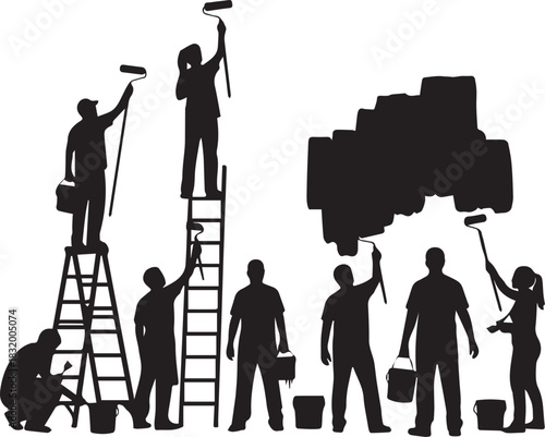 International volunteer day diverse team painting and building together creating a brighter future