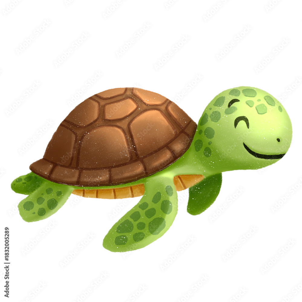 Obraz premium Children illustration of tortoise
