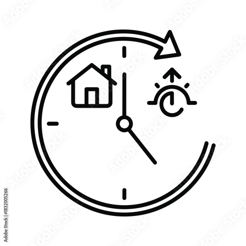 Daily Home Routine and Morning Wake-Up Time Icon