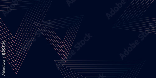 Dark background with glowing abstract triangle geometric lines decoration. Modern and futuristic background concept for covers, banners, brochures, certificates and websites.